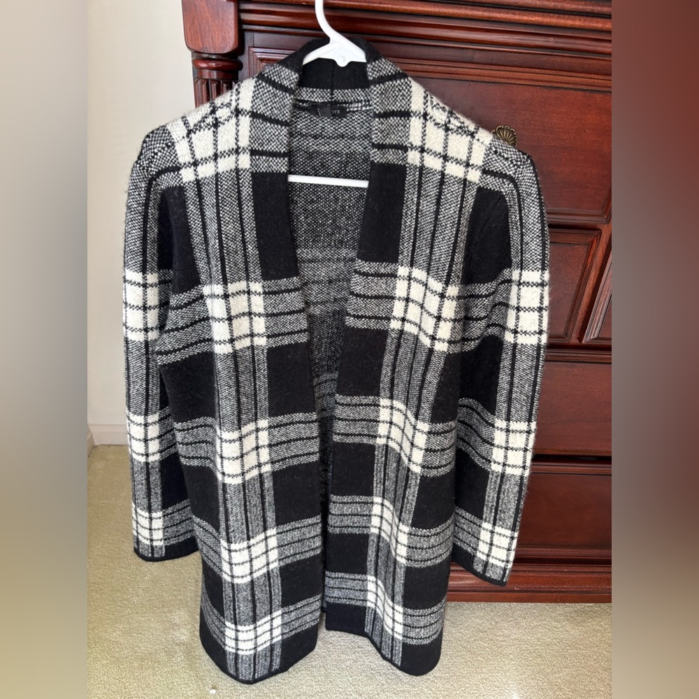 Talbots Black and White Plaid Blazer